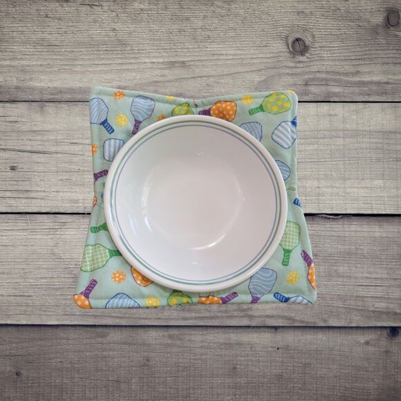 Microwave Bowl Cozy, Reversible Floral Soup Bowl or Ice Cream Cozy - Picture 2 of 2